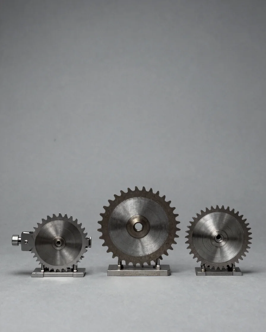 Studio product photograph on a neutral cool-grey backdrop, half-f